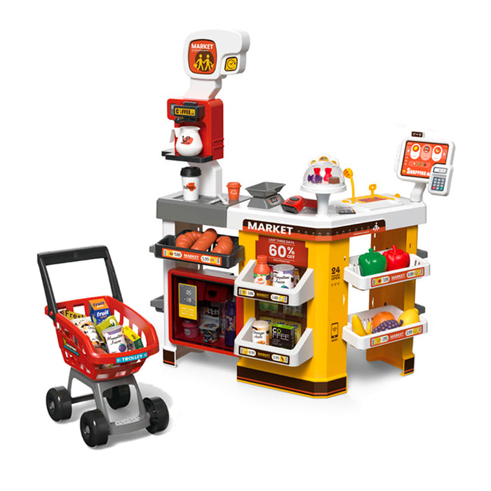 Supermarket Shopping Toy Set With lights Smoke & Sounds Pretend Play Grocery