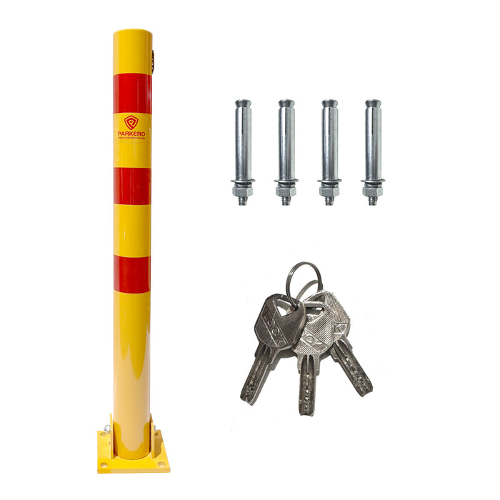 Parkero 90cm Fold-down Parking Barrier With 4 x Expension bolts Keyed Different / Alike