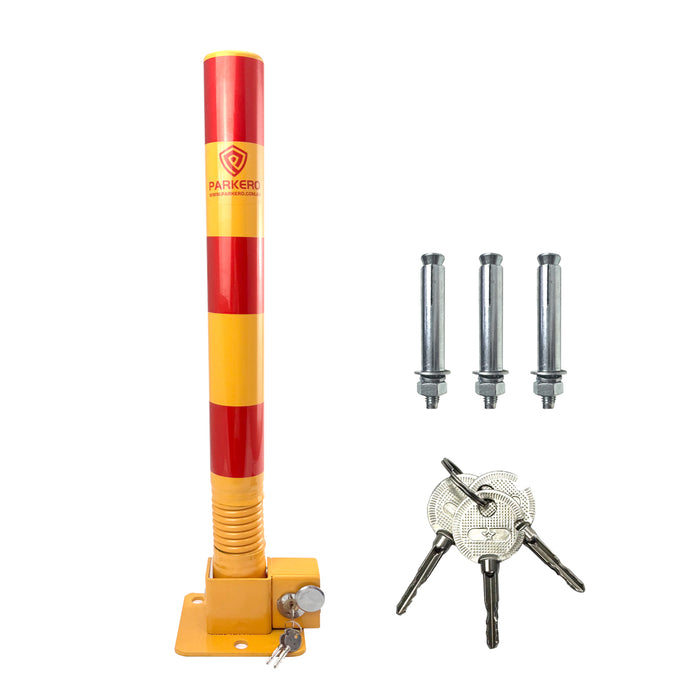 Parkero Fold-down Spring Parking Barrier Keyed Different/Alike Expension bolts 60cm