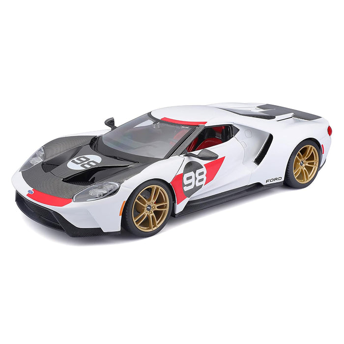 Maisto 1:18 2021 GT Ford Heritage Special Edition Metallic Diecast With Plastic