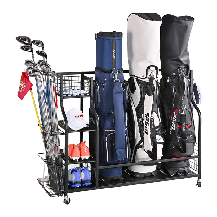 3 Golf Bag All In One Organizer Garage Storage Extra Large Rack Black Extra L