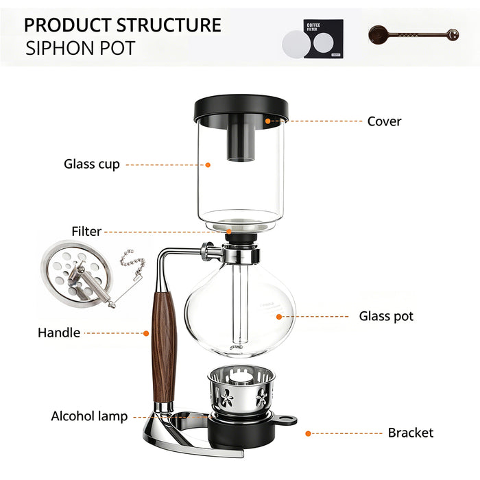 Syphon 5 Cup Coffee Maker Utilises Precise Scientific Technology To Produce Sens