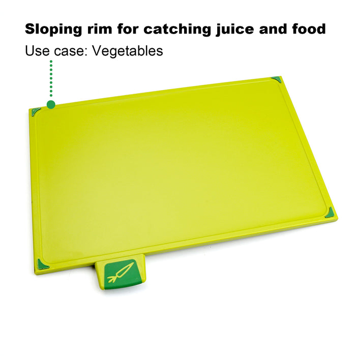 Plastic Cutting Board Set - 4-Piece Color-Coded Chopping Board With Storage Case