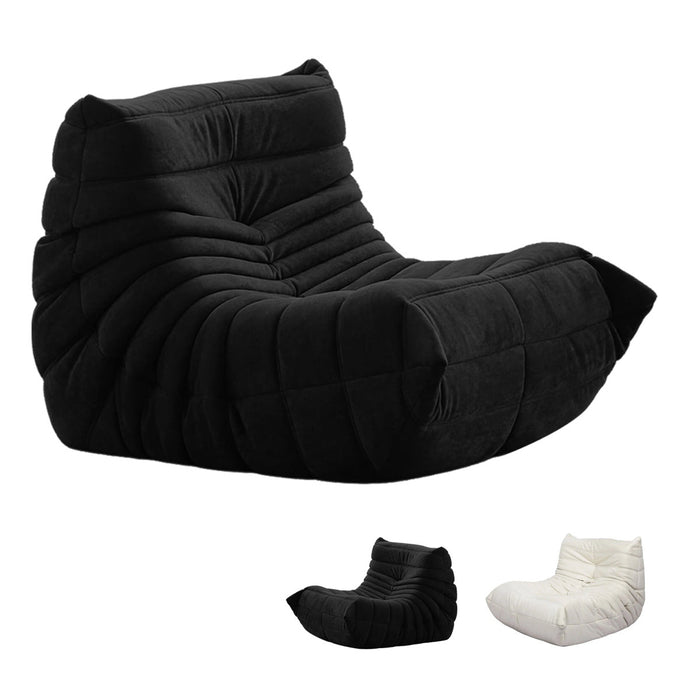 Lazy Sofa Floor Couch Leisure Lounge Foam Pouffe Recliner Soft Suede Sabric