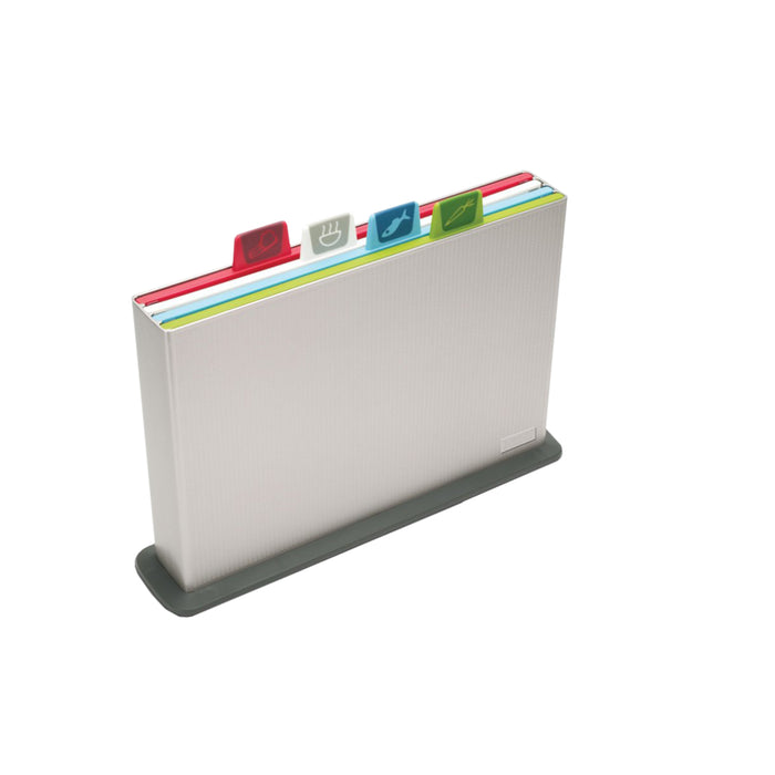 Plastic Cutting Board Set - 4-Piece Color-Coded Chopping Board With Storage Case