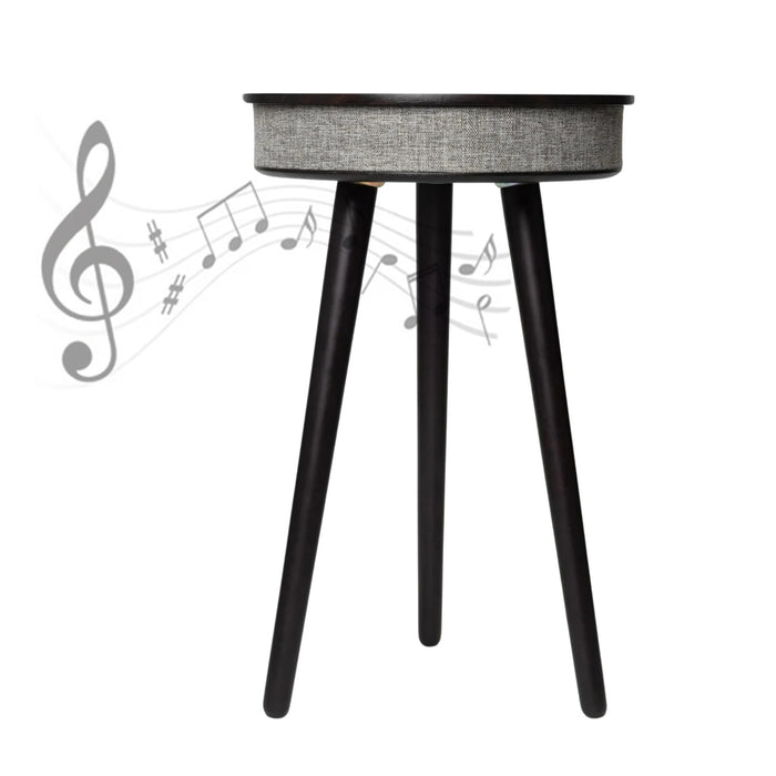 Wood Coffee Table With Bluetooth Speaker All-in-One Smart Hub Wireless Charger