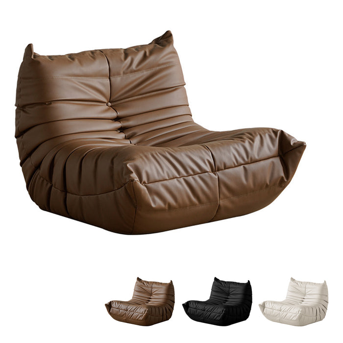 Lazy Sofa Floor Couch Leisure Lounge Foam Pouffe Recliner Soft Vegan Leather