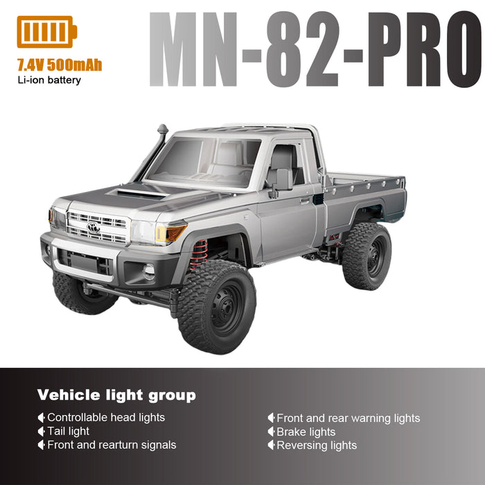 MN-82PRO 1/12 RC Car 4WD Land Cruiser Crawler Truck Toy 2.4G Remote Control LC79 Vehicle Light Group