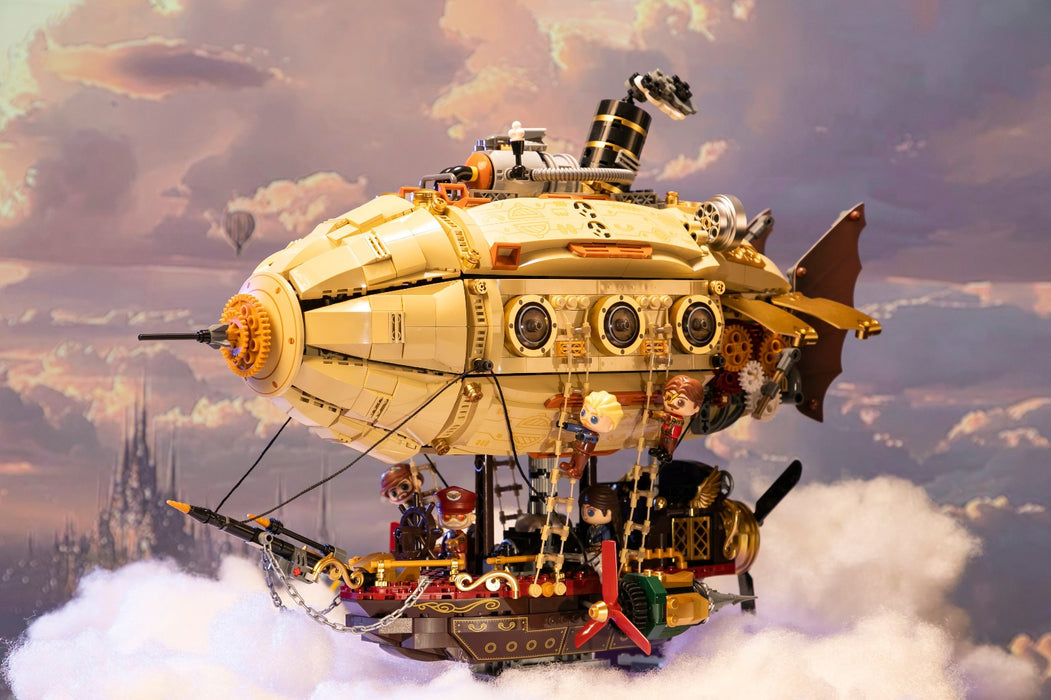Pantasy Steampunk Zeppelin Airship Building Block Construction Set DIY Model
