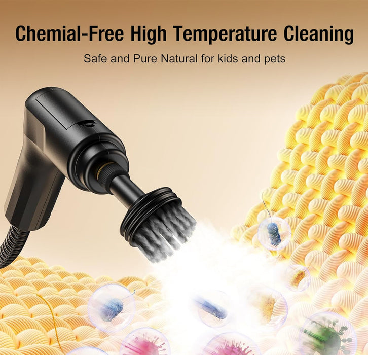 Handheld Steam Cleaner with 10-Piece Accessories, 3-Speed Adjustable Handle, Multi-Surface High-Pressure Steam Chemical-Free Cleaning