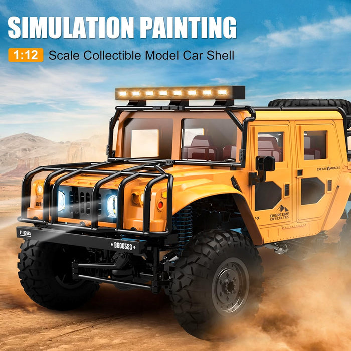 H1 Hummer 4WD 1:12 RC Car Off-Road Truck – Alloy Chassis  2.4G Remote Control