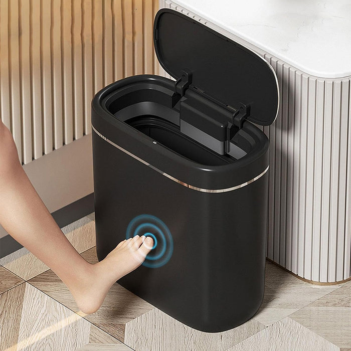 Smart Sensor Trash Can Touchless Waterproof Odorless Slim For Bathroom Kitchen