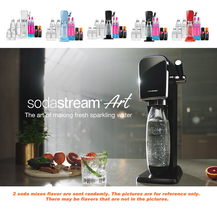 The NEW SodaStream ART Sparkling Water Maker Family Pack 2xCO2 cylinder 5xCarbonating Bottles