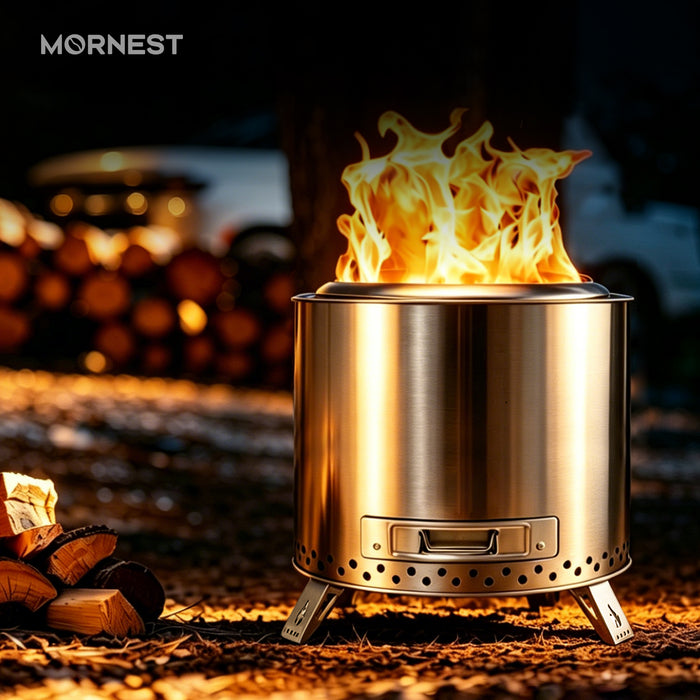 Smokeless Fire Pit Wood Burning Fireplaces 15inch With Removable Ash Pan