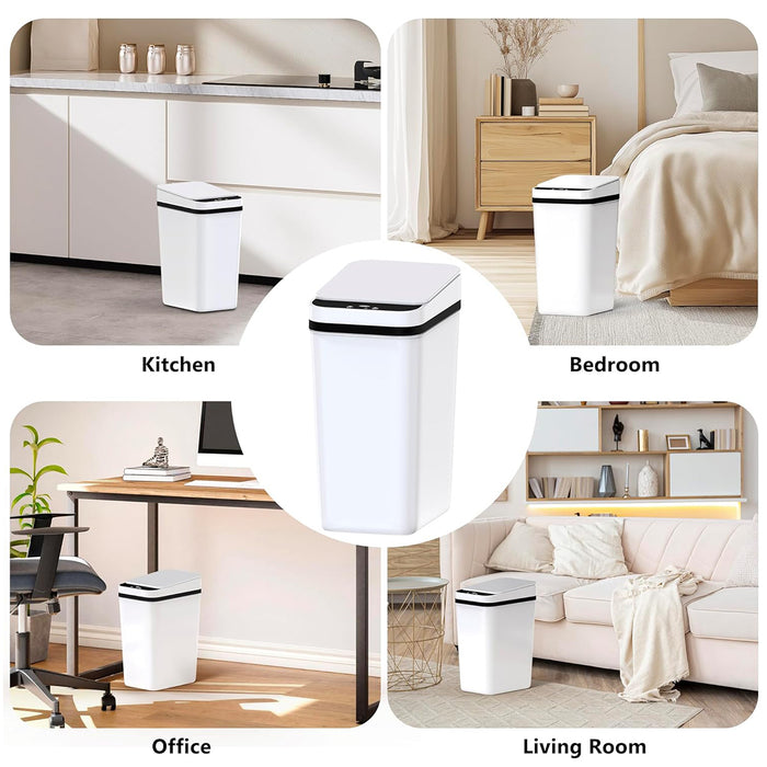 2Pack 15L Automatic Sensor Trash Can IPX5 Touchless Motion Kick Sensor