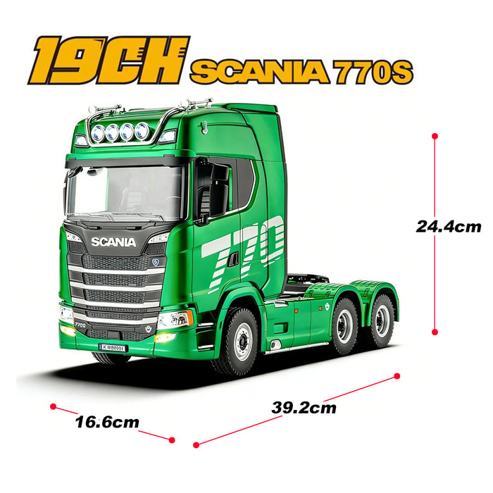 1/18 Scale Rc Scania 770s Truck Light & Sound 6WD Rtr 2.4G remote Green