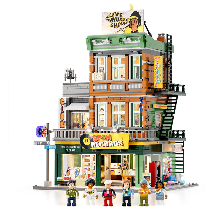 Lumibricks Record Store 19003 F9058 Street Fusion Series 1980PCS LED Blocks