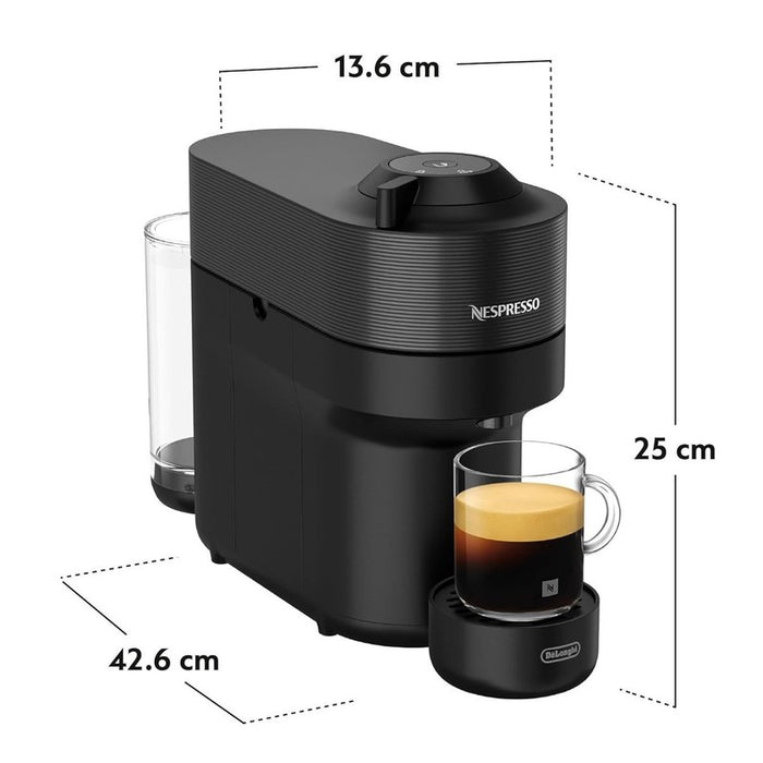 Espresso Delonghi Vertuo Pop Coffee Machine & Aeroccino 3 Milk Frother Black