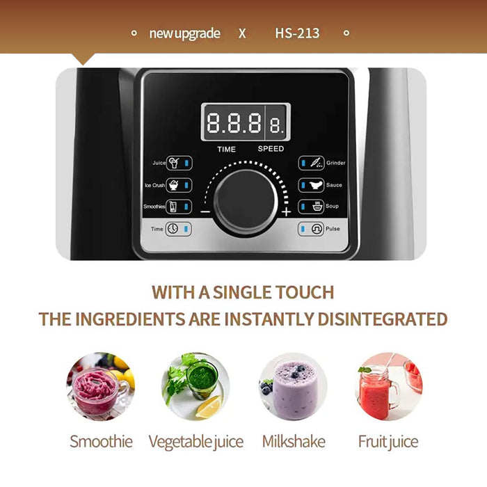 Commercial Blender Soundproof Shield 4L High-Speed Smoothie Blender Timer