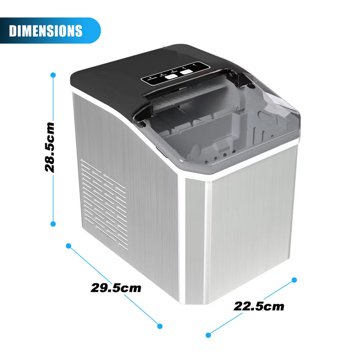 Portable Ice Maker Machine Countertop - Self Cleaning, 9 Ice Cubes in 6 Minutes, 26 lbs/Day for Home Kitchen, Office, Camping &amp; RV - Compact with LED Display &amp; Auto Shutoff