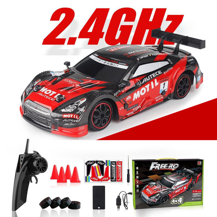 1/14 Scale  Racing Drift RC Car Red / Black 28km/h 4WD 2.4GHz Remote Control Car