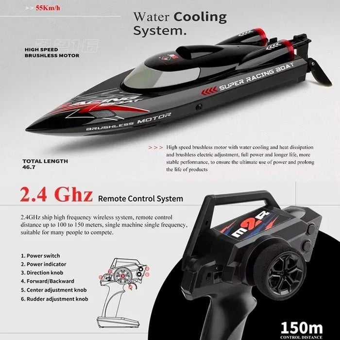 RC Boat F1 WL916 2.4GHz Remote Control Brushless Boat High Speed 55KM/H 2.4GHz
