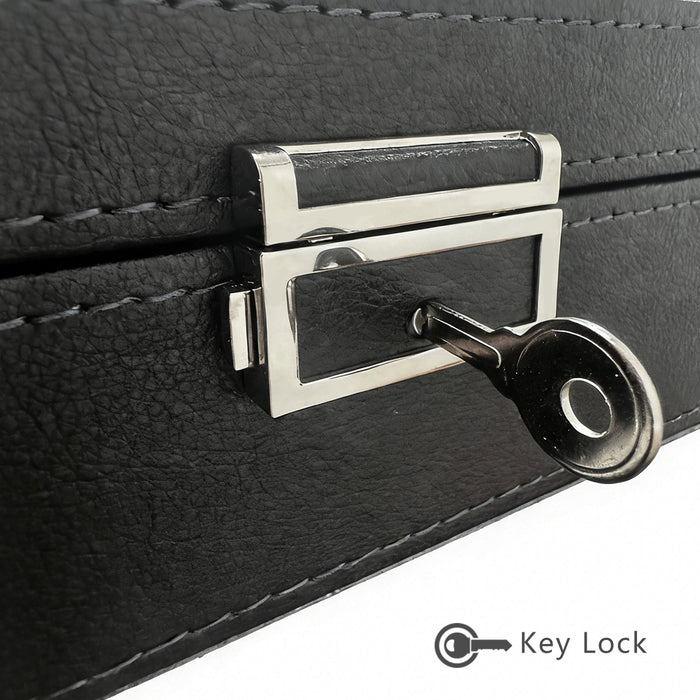 3/6/12 Grids Watch Storage Case Organizer With Key Lock Transparent Display