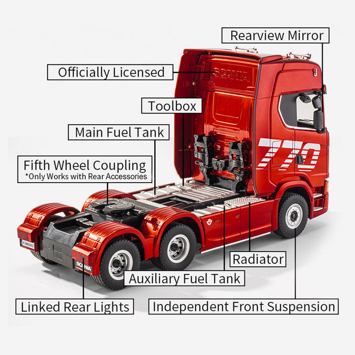 1/18 Scale Rc Scania 770s Truck Light & Sound 6WD Rtr 2.4G remote Green