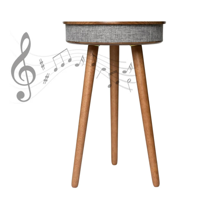 Wood Coffee Table With Bluetooth Speaker All-in-One Smart Hub Wireless Charger