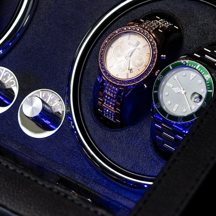 4+6 Slots Automatic Watch Winder PU Watch Case Rotating Display Box 2Color