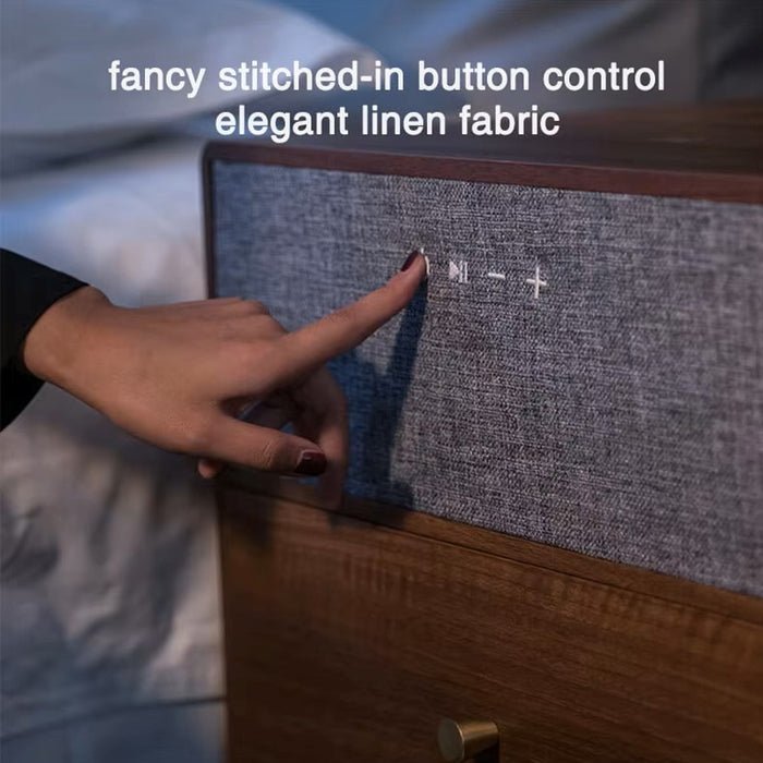 Bedside Table Built In Bluetooth Speaker With Wireless Charger & Storage Drawer