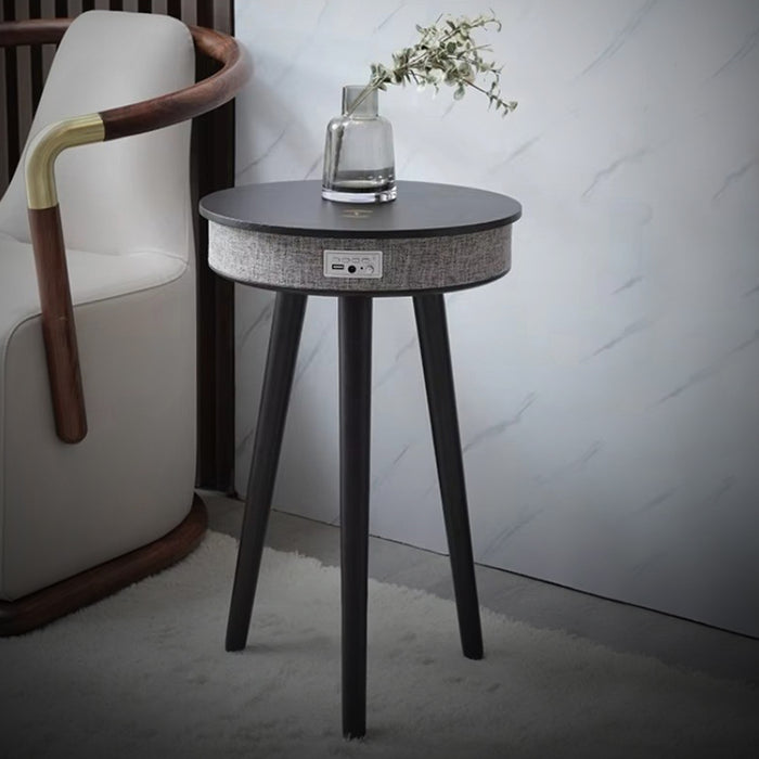 Wood Coffee Table With Bluetooth Speaker All-in-One Smart Hub Wireless Charger