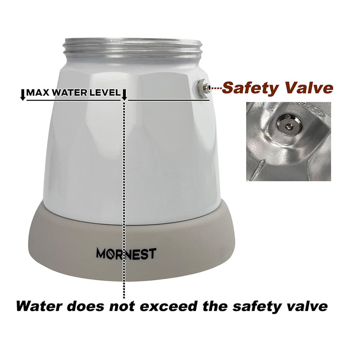 Mornest Electric Moka Coffee Maker Pumpkin Pot Classic Italian Auto Power Off 6Cup