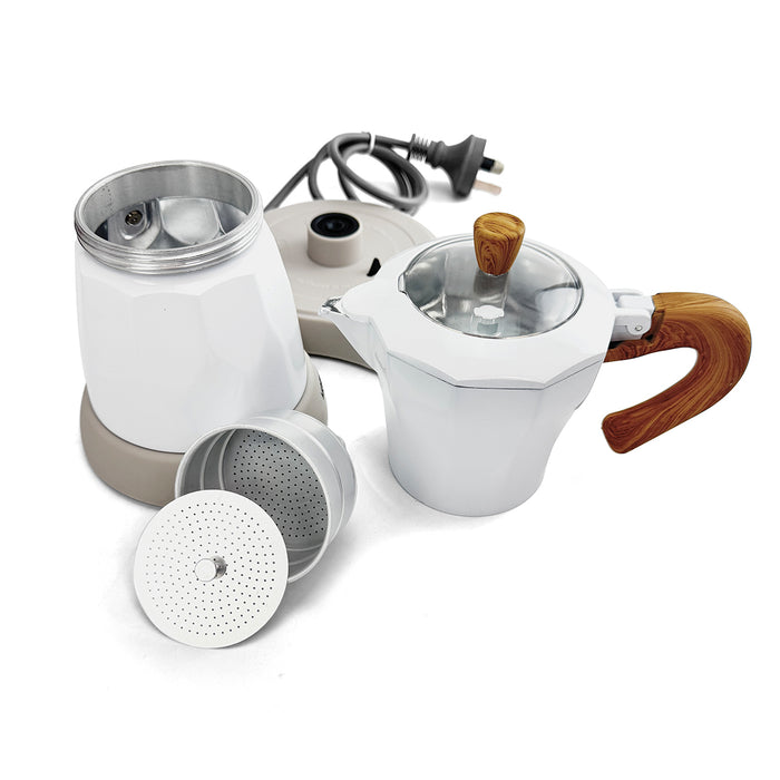 Mornest Electric Moka Coffee Maker Pumpkin Pot Classic Italian Auto Power Off 6Cup