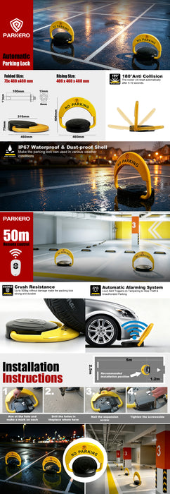Parkero High Quality Automatic Remote Control Parking Lock Auto Alarmed 50m Barrier