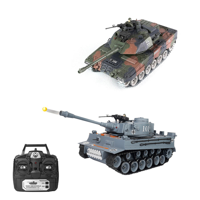 Brother Tank Rc Tank 1:18 German Leopard 2 Camo/German Tiger 1 Grey 2.4ghz
