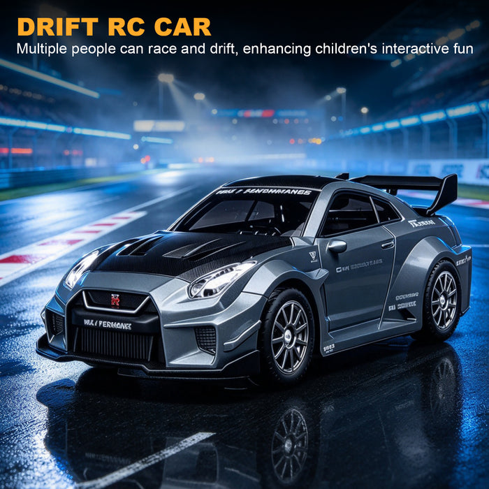 HStar 1/43 RC Remote Control Drift Car 4WD Gyro Alloy LED Model Toy RTR 911/GTR