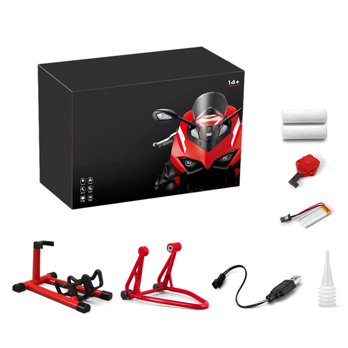Model 1:7 Effects V4 Sound Motorcycle Upgraded 1:7 Scale V4 Diecast Alloy Motorcycle Model with Sound Effects Scale Alloy Diecast with