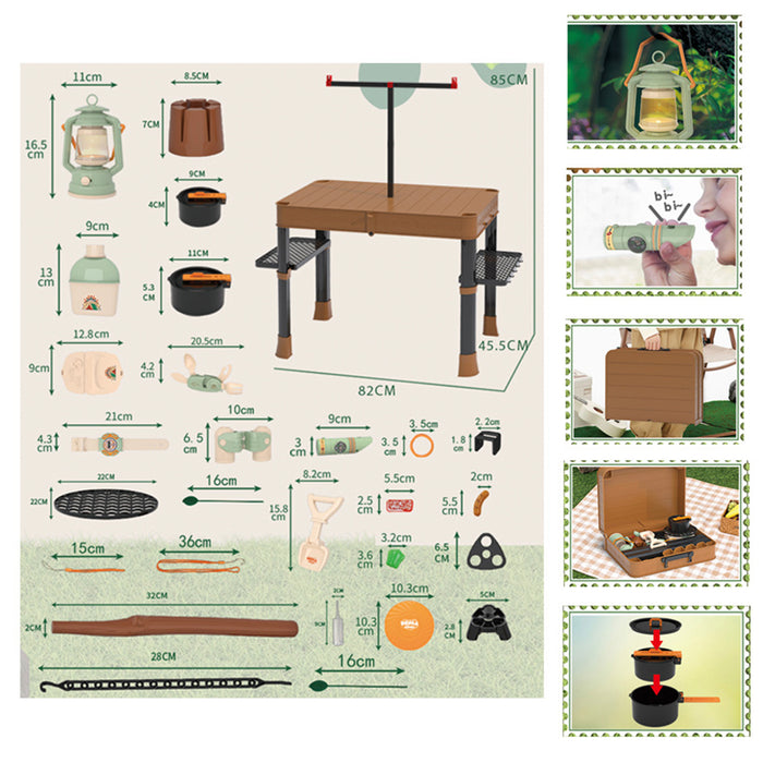 Ids Camping Gear Toy 40Pcs Set Table Grille Indoor Outdoor Pretend Play
