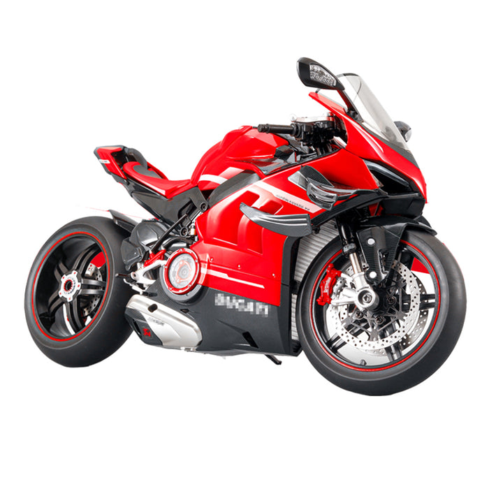 Model 1:7 Effects V4 Sound Motorcycle Upgraded 1:7 Scale V4 Diecast Alloy Motorcycle Model with Sound Effects Scale Alloy Diecast with