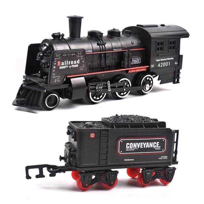 Rail King Classical Electric Train Set Steam Locomotive Model with Tracks