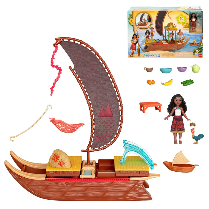 Moana’s Adventure Canoe - Moana Floating 2 Canoe Small Playset & Doll - Disney