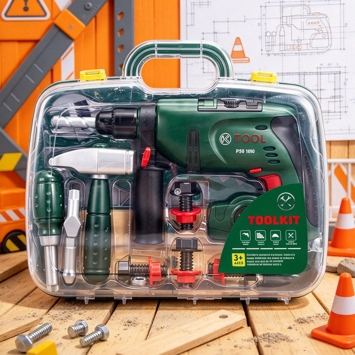 Kids Tool 23 Pcs Set With Case Electronic Drill Toy for Child 3+ Pretend Play