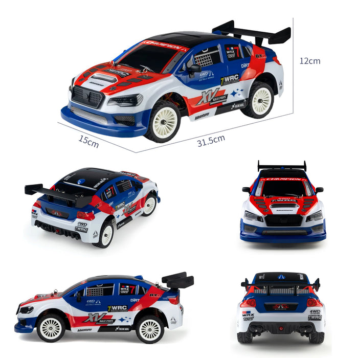 1/16 4WD Brushless RC Rally Drift Car, Subaru WRX WRC Style 2.4GHz Full Proportional Remote Control Vehicle, ESP Gyro Stabilization, 2 Sets of Tires, LED Lights, Metal Shocks, 60km/h High Speed Hobby RC Car, Sydney Local Stock