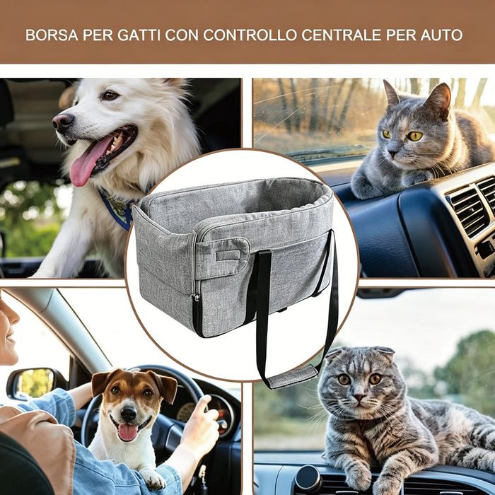 Pet Car Seat Console Travel Center Control Dog Cat Seat Non-Slip For Smal Pet
