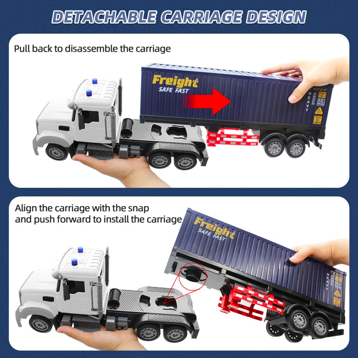 Container 23.6 Semi Truck Truck RC Toy RC Semi Truck with Trailer 23.6 Inch 9 Channel RC Container Carrier Truck Toy Inch Carrier 9 with Channel Trailer