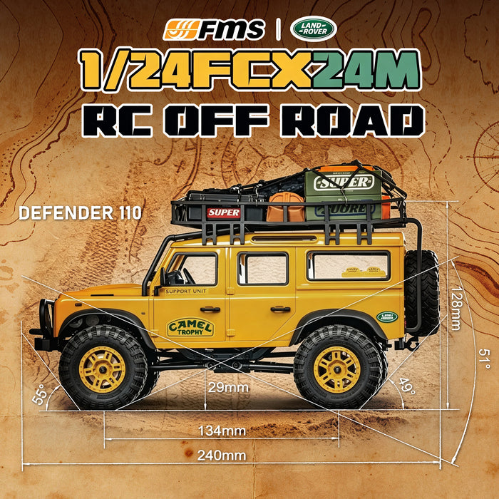 FCX24M FMS 1/24 RC Crawler Land Rover Family 2.4Ghz Defender 110