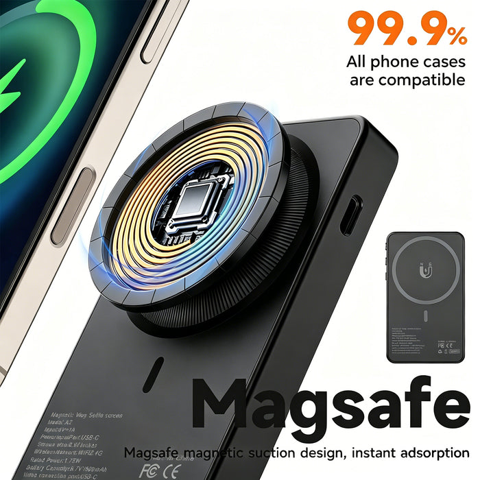 Magnetic Phone Vlog Selfie Monitor Screen Wireless 1080P Wireless Low Latency