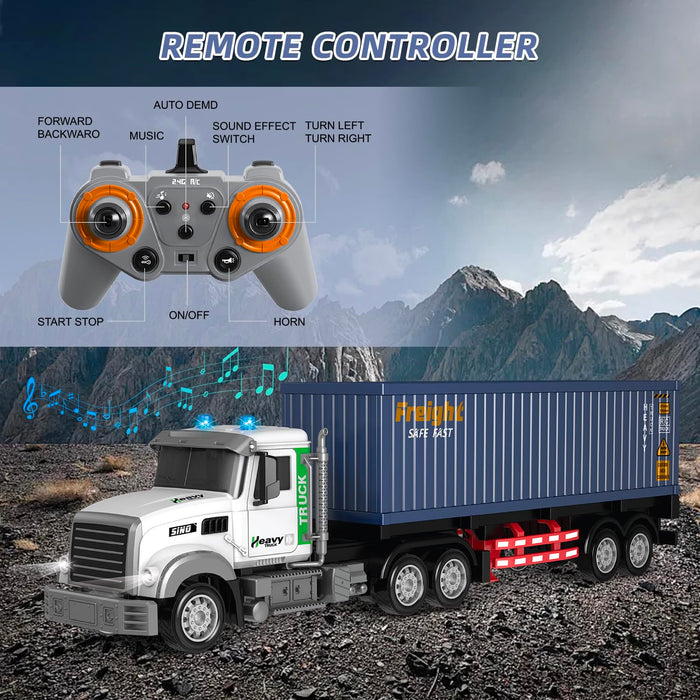 Container 23.6 Semi Truck Truck RC Toy RC Semi Truck with Trailer 23.6 Inch 9 Channel RC Container Carrier Truck Toy Inch Carrier 9 with Channel Trailer