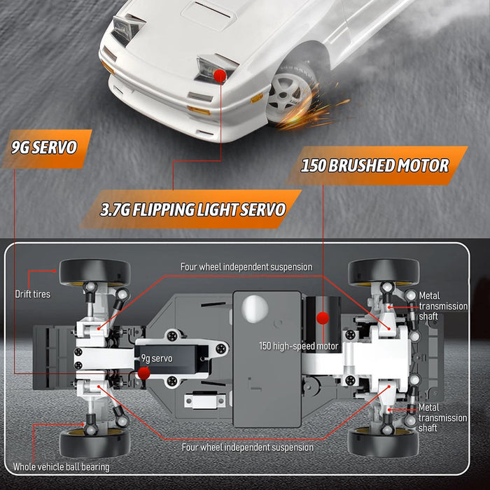 LD1802 1:18 RC Drift Car 1/18 2.4G Remote Control 150 Brushed Motor High Speed